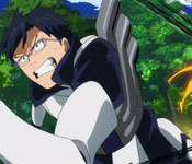 iida's engine quirk breaks through the villains